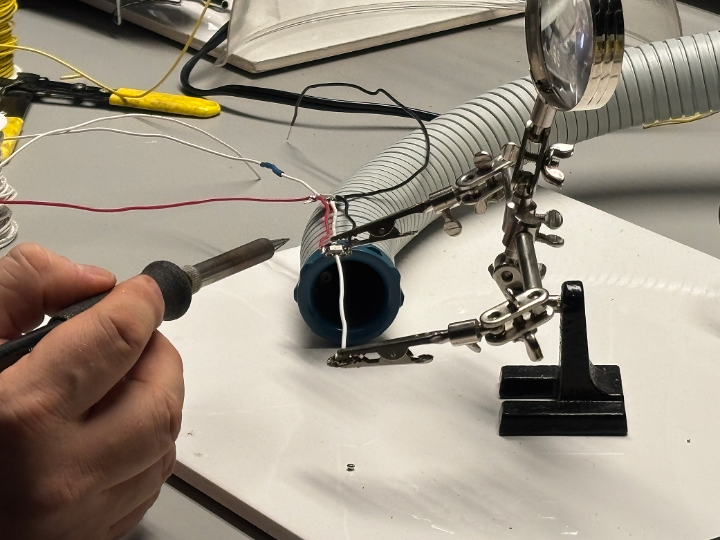 Letting it cool before moving onto the next wire