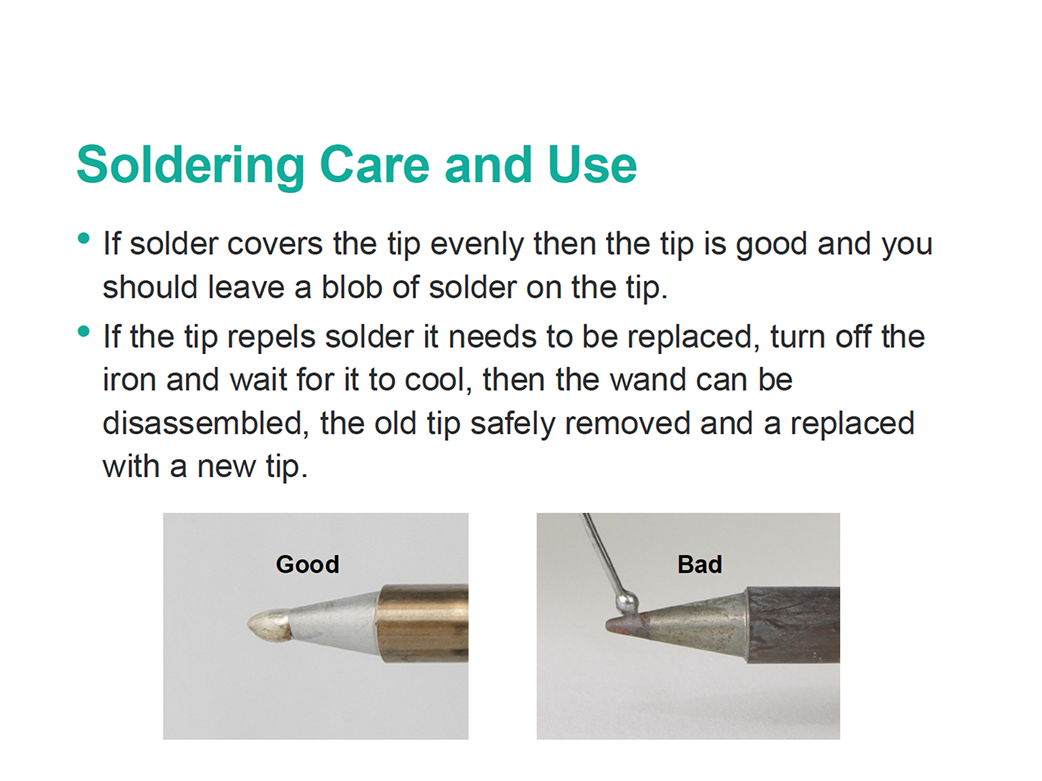 Learning more about soldering care & use from this Week 12 demo